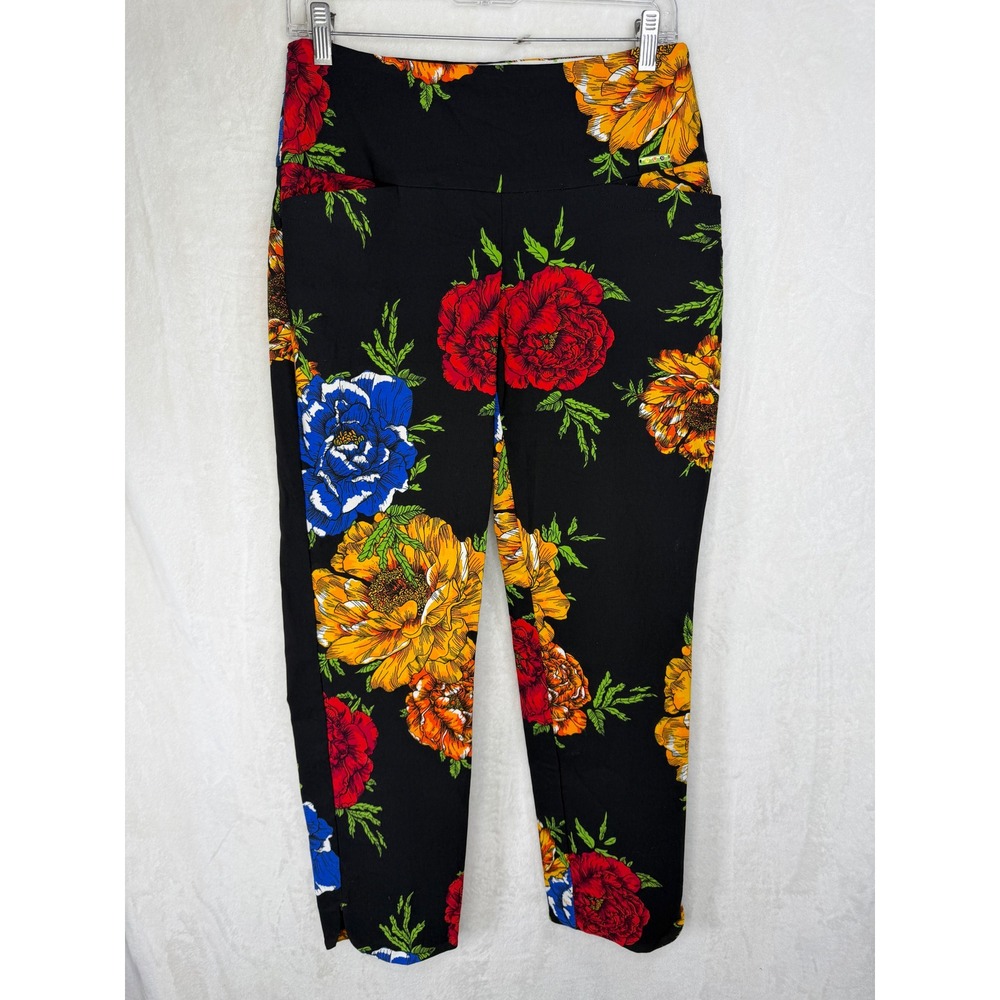 Swing Control Floral Golf‎ Pants Womens 6 Black Multi M4033SW